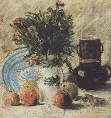 Vincent Van Gogh Vase with Flowers Coffeepot and Fruit (nn04) china oil painting image